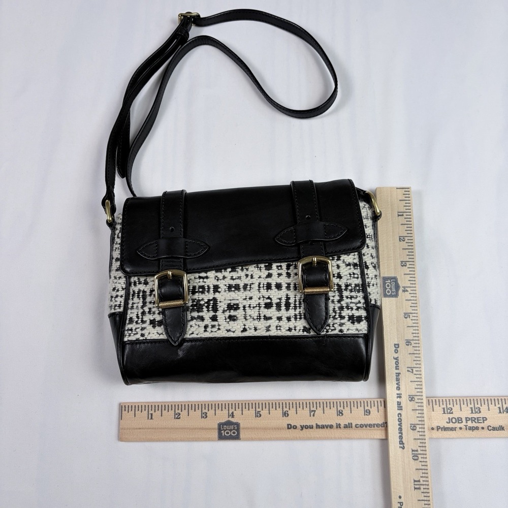 J.Crew Marlie Purse Tweed Wool Leather Magnetic Close Adjustable Strap Old Money - Picture 3 of 10
